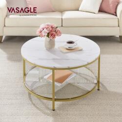 VASAGLE Dohányzóasztal, Vesta, fehér, 80x80x46 cm (LCT071W59-LR)