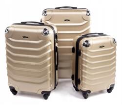 Rogal Arany 3 részes műanyag bőrönd szett „Premium - M, L, XL (S730set3in1-champagne-HU)