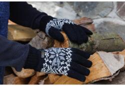 Wooline Mănuși tricotate, pe toate degetele, Angora, negre