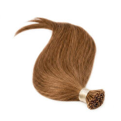 BellaHair Keratinos I-TIP Emberi Póthaj Classic Mikró Gyűrűzéshez Világosbarna 50cm (Szín #8) (RIT-CL-508)