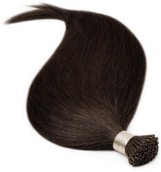 BellaHair Keratinos I-TIP Emberi Póthaj Classic Mikró Gyűrűzéshez Natúr Barna 40cm (Szín #2) (RIT-CL-402)