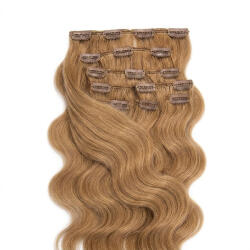 BellaHair Csatos Hullámos Emberi Póthaj Classic Középszőke Színben 40cm Body Wave (Szín #14) (RC-CL-BW4014)