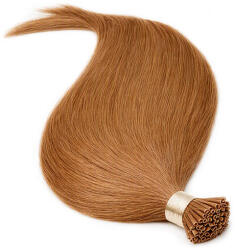BellaHair Keratinos I-TIP Emberi Póthaj Classic Mikró Gyűrűzéshez Sötétszőke 60cm (Szín #12) (RIT-CL-6012)
