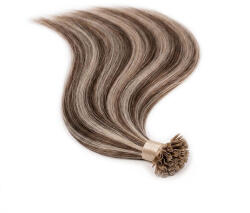 BellaHair Keratinos U-TIP Emberi Póthaj Classic Hőillesztéshez Melírozott 60cm (Szín #6/60) (RUT-CL-60660)