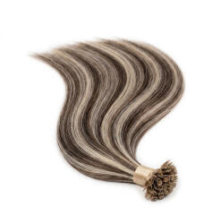 BellaHair Keratinos U-TIP Emberi Póthaj Classic Hőillesztéshez Melírozott 60cm (Szín #6/613) (RUT-CL-606613)