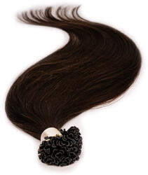 BellaHair Keratinos U-TIP Emberi Póthaj Classic Hőillesztéshez Sötétbarna 50cm (Szín #4) (RUT-CL-504)