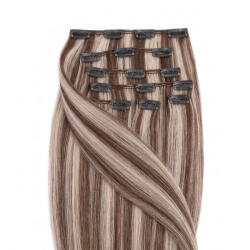 BellaHair Csatos Emberi Póthaj Classic Melírozott Színben 40cm (Szín #6/60) (RC-CL-40660)