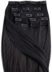 BellaHair Csatos Emberi Póthaj Classic Koromfekete Színben 50cm (Szín #1) (RC-CL-501)
