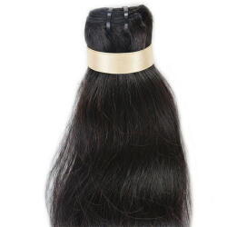 BellaHair Tresszelt Emberi Póthaj Classic Koromfekete Színben 50cm (Weft Haj #1) (RW-CL-501)