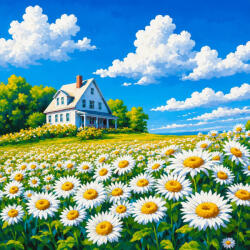 Alkotásutca Százszorszép kontraszt - Számfestő készlet kereten 40x40