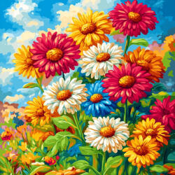 Alkotásutca Mezei virágok - Számfestő készlet kereten 40x40