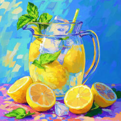 Alkotásutca Friss citrusos jelenet - Számfestő készlet kereten 40x40