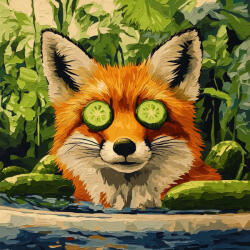 Alkotásutca Róka relax - Számfestő készlet kereten 40x40