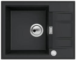  MILO AVANGARD egymedencés gránit mosogató csepptálcával és szifonnal 580 x 460 mm - Fekete (Lava stone) (AVA-L-1KKO)