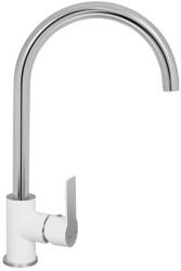  MINOTTI Stela hattyúnyakú konyhai csaptelep, 340x200 mm, fehér / króm (2219)