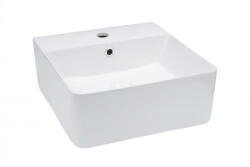  MINOTTI szögletes pultra építhető mosdó csaptelep furattal, 400x425x155 mm, fehér (7034) (7034)