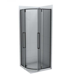  COPEN ABSOLUT BLACK 80x80 cm íves zuhanykabin - Matt fekete keret, sötétített üveg, pivot ajtó (C-02-B6280)