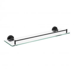 MINOTTI DARK ELEGANCE szögletes üvegpolc, fekete konzol (50737B)