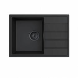  MILO METRO 620 x 440 x 195 mm gránit mosogató - Fekete (Lava stone) (MET-L-1KKO)