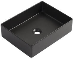  COPEN matt fekete téglalap alakú, pultra ültethető kerámia mosdótál, 470x360x130 mm (C-15-211MB)