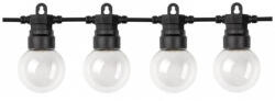 OPTONICA kültéri napelemes LED fényfüzér 10m - 20x G50 gömb izzóval, meleg fehér, IP65 vízálló (OT9093)
