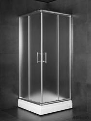 Minotti JA-5180 szögletes zuhanykabin - Króm profil, Matt üveg, 80x80x185 cm (JA-5180)