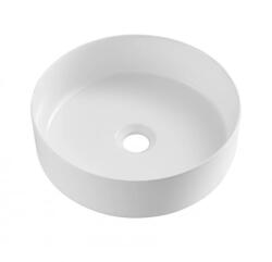  COPEN Fehér kerek pultra építhető mosdótál szűkebb pultra, 410x410x120 mm (C-15-214)
