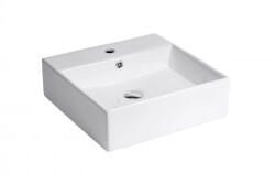  MINOTTI szögletes pultra építhető mosdó csaptelep furattal, 460x460x145 mm, fehér (7000) (7000)