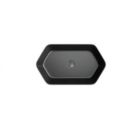 COPEN matt fekete lekerekített téglalap alakú, pultra ültethető kerámia mosdótál, 610x360x145 mm (C-15-217MB)
