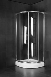 Minotti JA-5292 íves zuhanykabin - Átlátszó biztonsági üveg, Króm profil, 90x90x185 cm (JA-5292)