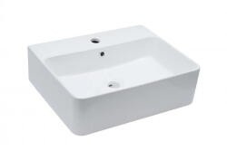  MINOTTI szögletes pultra építhető mosdó csaptelep furattal, 525x420x155 mm, fehér (7035) (7035)
