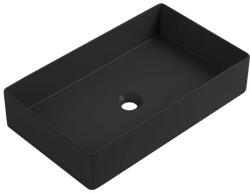  COPEN matt fekete lekerekített téglalap alakú, pultra ültethető kerámia mosdótál, 600x360x130 mm (C-15-212MB)