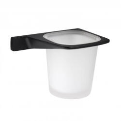  COPEN LINEA DARK Pohártartó, fehér üveg, matt fekete konzol (C-03-101B)