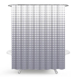  MINOTTI zuhanyfüggöny, 2000x1800 mm, szürke graduális pöttyös minta (MZ27)