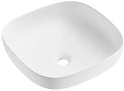  COPEN fényes fehér négyzet alakú, pultra ültethető kerámia mosdótál, 420x420x140 mm (C-15-216)