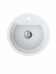  MILO ESSENCE 510 x 215 mm kerek gránit mosogató - Magnézium fehér (Magnesia white) (ESS-M-1KBO)