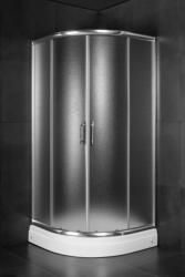 Minotti JA-5280 íves zuhanykabin - Matt biztonsági üveg, Króm profil, 80x80x185 cm (JA-5280)