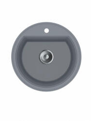  MILO ESSENCE kerek gránit mosogató szifonnal, Ø 51 cm, Diamond Grey (Szürke) (ESS-D-1KBO)
