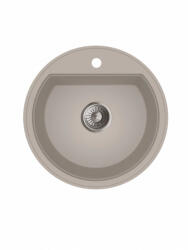  MILO ESSENCE kerek gránit mosogató szifonnal 51 cm - Homokbézs (Pure Sand) (ESS-P-1KBO)