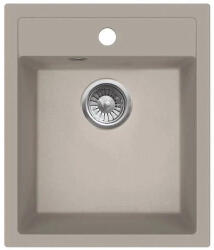  MILO ALPHA egymedencés gránit mosogató szifonnal 435 x 515 mm - Homokbézs (Pure sand) (ALP-P-1KBO)