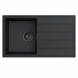  MILO METRO 760 x 440 x 195 mm gránit mosogató - Lávafekete (Lava stone) (MET-L-1KDO)