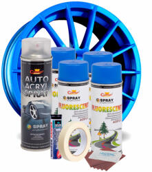 AVEX Kit complet reparatie si vopsire jante culoare Albastru Fluorescent, V4 (AVX-KVJ-AFV4) - vagauto