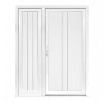 Bastion Usa exterior dubla PVC OLIVIA, 1400x2050 mm, deschidere stanga, alb