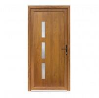 Bastion Usa exterior PVC ILEANA, profil Klass, 980x2000 mm, deschidere dreapta, stejar auriu