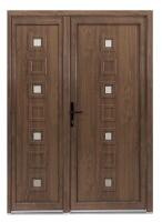 Bastion Usa exterior dubla PVC LOLA, 1400x2050 mm, deschidere stanga, nuc