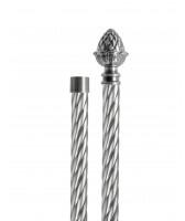 SN Deco Group Galerie dubla metalică spirala Ghindă, 19mm, 200 cm, nichel-satinat Suport draperie