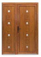 Bastion Usa exterior dubla PVC LOLA, profil Klass, 1400x2050 mm, deschidere stanga, stejar auriu