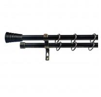 Sn Deco Group Kit galerie metalica dubla extensibila negru auriu 200-380cm 16/19mm Con Suport draperie