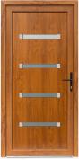 Bastion Usa exterior PVC MOSS, profil Klass, 980x2000 mm, deschidere dreapta, alb stejar auriu