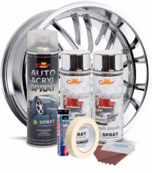 AVEX Kit complet reparatie si vopsire jante culoare Crom Metalic, V2 (AVX-KVJ-CV2) - vagauto